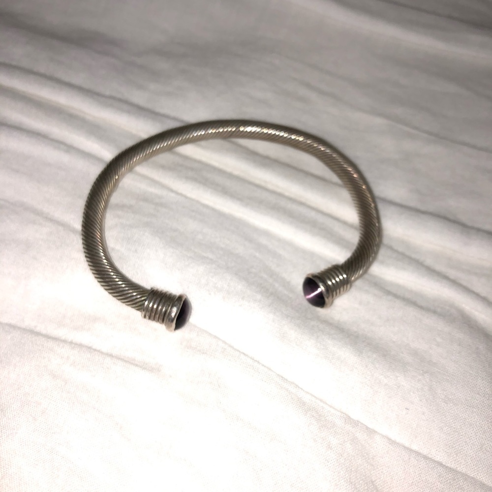 Sterling silver bracelet with purple stones